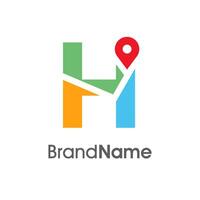 Modern Initial H Maps Location Logo vector