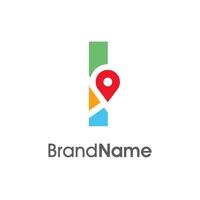 Modern Initial I Maps Location Logo vector