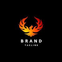 Legend Majestic Firebird Logo Design. Fiery Phoenix Bird Logo Design. vector