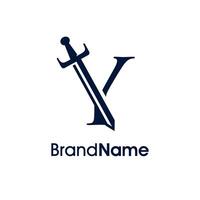 Elegant Initial Y Sword Logo vector