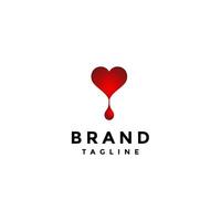 Simple Drops of Love Logo Design. Drops of Love From the Heart Logo Design. vector