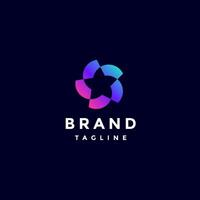 Rotating Geometry Field Star Logo Design. Colorful Geometry Field With Stars In The Center Logo Design. vector