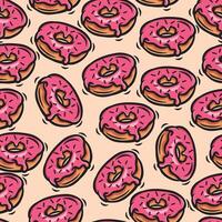 doughnut seamless pattern hand drawn collection vector