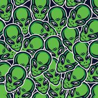 alien head seamless pattern design vector