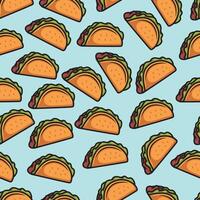 taco sin costura modelo mano dibujado colección vector