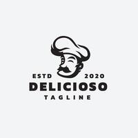 cocinero moderno logo diseño vector