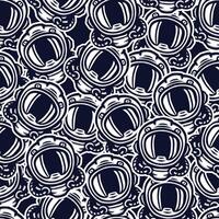 astronaut helmet seamless pattern design vector