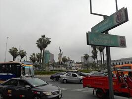 city street in lima, peru photo