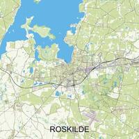 Roskilde, Denmark map poster art vector