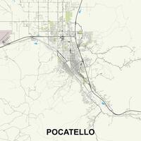 Pocatello, Idaho, United States map poster art vector