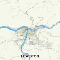 Lewiston, Idaho, United States map poster art vector