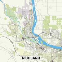 tierras ricas, Washington, Estados Unidos mapa póster Arte vector