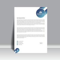 Clean and minimalist letterhead design template with creative blue gradient color vector