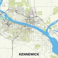 Kennewick, Washington, USA map poster art vector