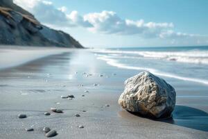 Tranquil tropical beaches with crystal-clear waters, white sands, and lush palm trees under a sunny sky photo