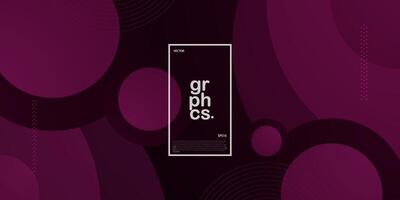 Abstract geometric background with dark purple color design background. Simple overlap circle pattern element. Eps10 vector