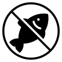 No pescar glifo icono vector