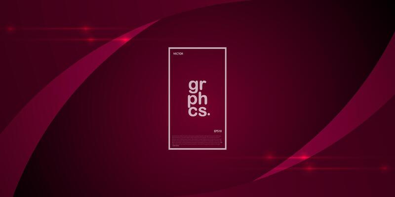 Abstract dark red gradient background. Curve shapes on dark color geometric design pattern. Modern overlap papercut futuristic with lights background. Eps10