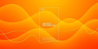 Colorful abstract orange geometric wave background. Liquid color design with shadow. Fluid shapes composition. Eps10 vector