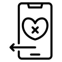 swipe left line icon vector