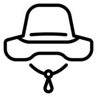 icono de línea de sombrero de pesca vector