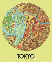 Tokyo, Japan map poster art vector