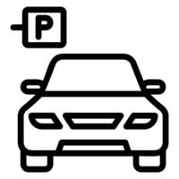 estacionamiento lote línea icono vector