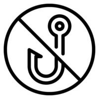 no fishing line icon vector