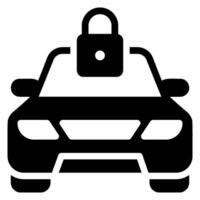 lock glyph icon vector