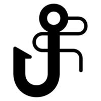 hook glyph icon vector