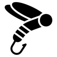 fly fishing glyph icon vector