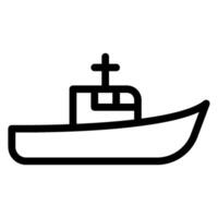 icono de línea de barco de pesca vector