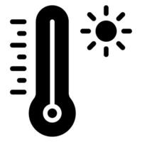 termómetro glifo icono vector
