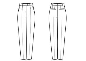 Classic woman trousers template isolated on a white background. vector