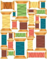 Spools of thread seamless pattern vector