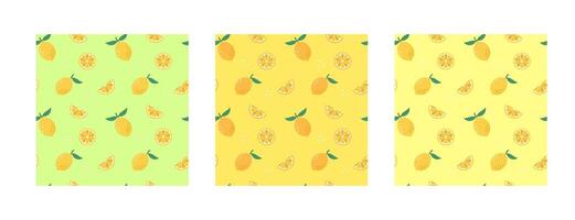 summer fruits seamless patterns vector