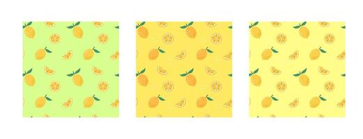 summer fruits seamless patterns vector