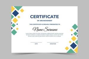 Modern elegant colorful certificate template with geometric shape. Appreciation for business and education. illustration vector