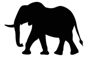 African Elephant Animal silhouette, Wild African Elephant Silhouette vector