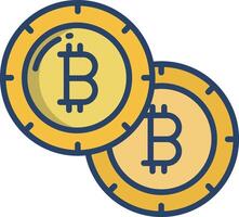 Bitcoin linear color illustration vector