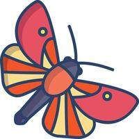 Butterfly linear color illustration vector