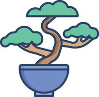 bonsai ilustración icono vector