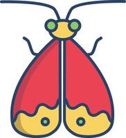 Moth linear color illustration vector