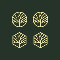 Tree Natural Line Logo Concepts vector