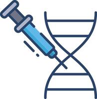 Dna injection linear color illustration vector