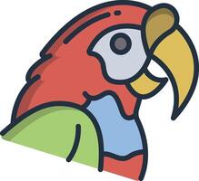 Parrot linear color illustration vector