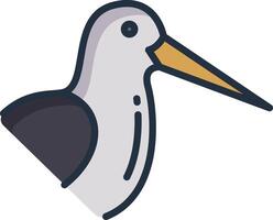 Oystercatcher bird linear color illustration vector