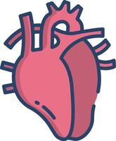 Human heart linear color illustration vector