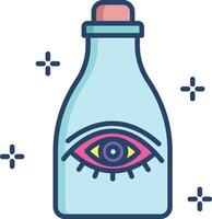 Bottle linear color illustration vector