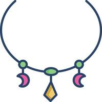 Necklace linear color illustration vector